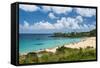 Waimea Bay, North Shore Oahu, Hawaii, United States of America, Pacific-Michael-Framed Stretched Canvas