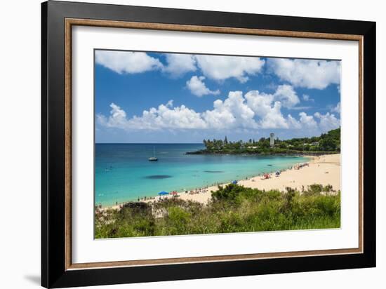 Waimea Bay, North Shore Oahu, Hawaii, United States of America, Pacific-Michael-Framed Photographic Print