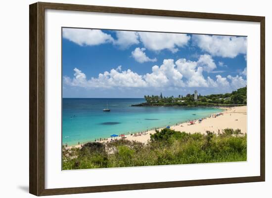 Waimea Bay, North Shore Oahu, Hawaii, United States of America, Pacific-Michael-Framed Photographic Print