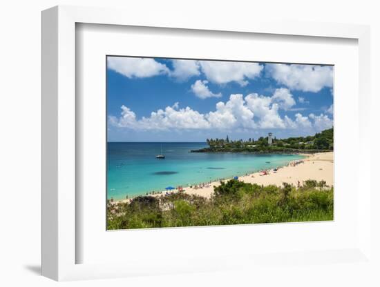 Waimea Bay, North Shore Oahu, Hawaii, United States of America, Pacific-Michael-Framed Photographic Print