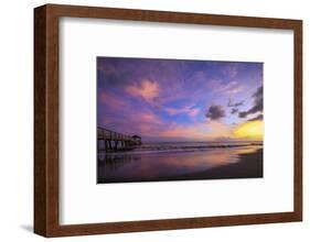 Waimea Bay State Pier at sunset, Waimea, Kauai Island, Hawaii, USA-Christian Kober-Framed Photographic Print