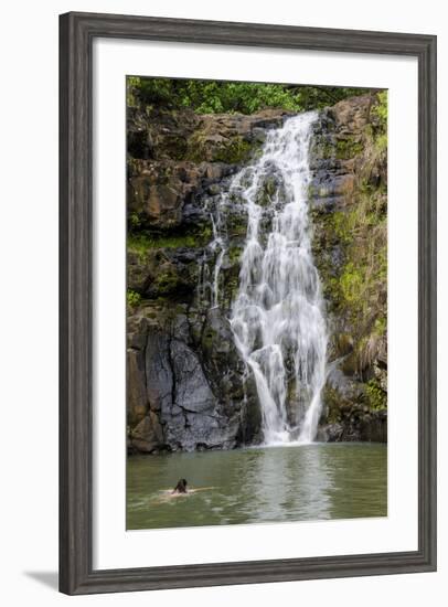 Waimea Falls, Waimea Valley Audubon Park, North Shore-Michael DeFreitas-Framed Photographic Print