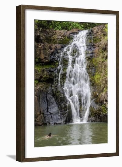 Waimea Falls, Waimea Valley Audubon Park, North Shore-Michael DeFreitas-Framed Photographic Print