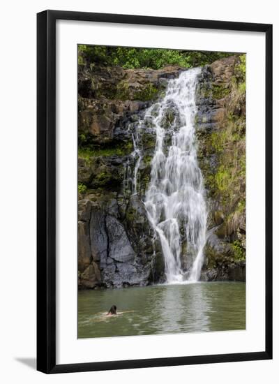 Waimea Falls, Waimea Valley Audubon Park, North Shore-Michael DeFreitas-Framed Photographic Print