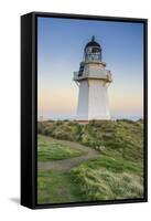 Waipapa Point Lighthouse at Sunset, the Catlins, South Island, New Zealand, Pacific-Michael-Framed Stretched Canvas