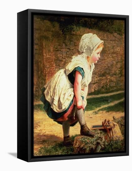 Wait for Me! (Returning Home from School)-Sophie Anderson-Framed Stretched Canvas