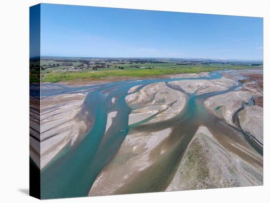 Waitaki River Near Coast, North Otago, South Canterbury Border, South Island, New Zealand-David Wall-Stretched Canvas