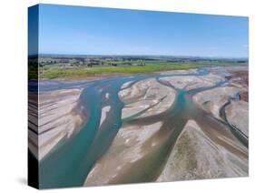 Waitaki River Near Coast, North Otago, South Canterbury Border, South Island, New Zealand-David Wall-Stretched Canvas