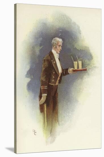 Waiter Carrying Drinks-Dudley Hardy-Stretched Canvas