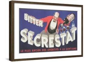 Waiter Pouring Bitter Secrestat Aperitif-null-Framed Art Print