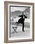 Waiter Rene Brequet with Tray of Cocktails as He Skates Around Serving Patrons at the Grand Hotel-Alfred Eisenstaedt-Framed Photographic Print