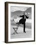 Waiter Rene Brequet with Tray of Cocktails as He Skates Around Serving Patrons at the Grand Hotel-Alfred Eisenstaedt-Framed Photographic Print