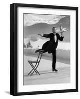 Waiter Rene Brequet with Tray of Cocktails as He Skates Around Serving Patrons at the Grand Hotel-Alfred Eisenstaedt-Framed Photographic Print