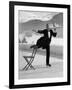 Waiter Rene Brequet with Tray of Cocktails as He Skates Around Serving Patrons at the Grand Hotel-Alfred Eisenstaedt-Framed Photographic Print