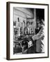 Waiter Using Espresso Machine in Restaurant at Cafe Partenopea-Fred Lyon-Framed Photographic Print