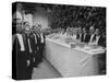 Waiters and Bartenders Waiting to Serve at the Alba Wedding-Frank Scherschel-Stretched Canvas