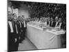 Waiters and Bartenders Waiting to Serve at the Alba Wedding-Frank Scherschel-Mounted Photographic Print