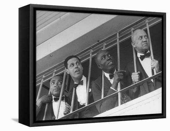 Waiters at the Churchill Downs Bar Watching the Derby Horses Coming Down the Stretch-Alfred Eisenstaedt-Framed Stretched Canvas