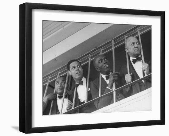Waiters at the Churchill Downs Bar Watching the Derby Horses Coming Down the Stretch-Alfred Eisenstaedt-Framed Photographic Print