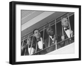 Waiters at the Churchill Downs Bar Watching the Derby Horses Coming Down the Stretch-Alfred Eisenstaedt-Framed Photographic Print