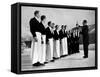 Waiters in Ice Skates Learning How to Serve Cocktails During Lesson at Grand Hotel Ice Rink-Alfred Eisenstaedt-Framed Stretched Canvas