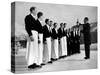 Waiters in Ice Skates Learning How to Serve Cocktails During Lesson at Grand Hotel Ice Rink-Alfred Eisenstaedt-Stretched Canvas