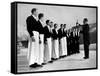 Waiters in Ice Skates Learning How to Serve Cocktails During Lesson at Grand Hotel Ice Rink-Alfred Eisenstaedt-Framed Stretched Canvas