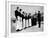 Waiters in Ice Skates Learning How to Serve Cocktails During Lesson at Grand Hotel Ice Rink-Alfred Eisenstaedt-Framed Photographic Print