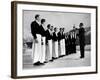 Waiters in Ice Skates Learning How to Serve Cocktails During Lesson at Grand Hotel Ice Rink-Alfred Eisenstaedt-Framed Photographic Print