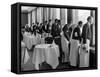 Waiters in the Grand Hotel Dining Room Lined Up at Window Watching Sonia Henie Ice Skating Outside-Alfred Eisenstaedt-Framed Stretched Canvas