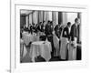 Waiters in the Grand Hotel Dining Room Lined Up at Window Watching Sonia Henie Ice Skating Outside-Alfred Eisenstaedt-Framed Photographic Print