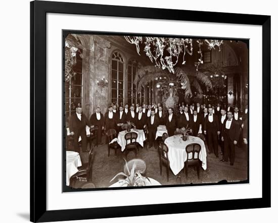 Waiters in the Palm Court at Sherry's Restaurant, New York, 1902-Byron Company-Framed Giclee Print