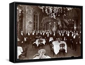 Waiters in the Palm Court at Sherry's Restaurant, New York, 1902-Byron Company-Framed Stretched Canvas