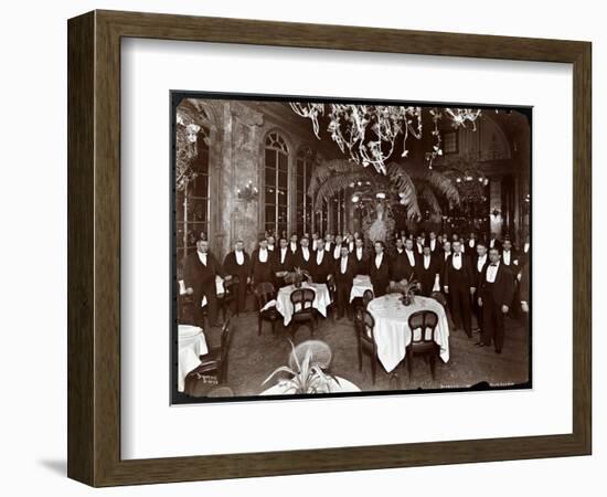Waiters in the Palm Court at Sherry's Restaurant, New York, 1902-Byron Company-Framed Giclee Print