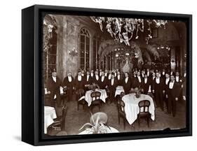 Waiters in the Palm Court at Sherry's Restaurant, New York, 1902-Byron Company-Framed Stretched Canvas