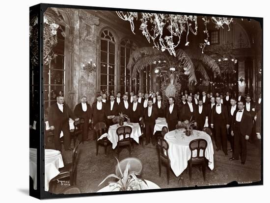 Waiters in the Palm Court at Sherry's Restaurant, New York, 1902-Byron Company-Stretched Canvas