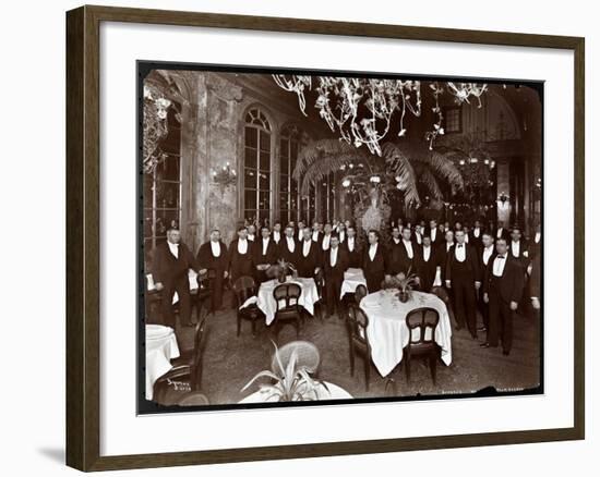 Waiters in the Palm Court at Sherry's Restaurant, New York, 1902-Byron Company-Framed Giclee Print