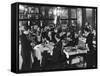 Waiters Serving at Marlborough House, a Speakeasy Haven For Drinking Socialites During Prohibition-Margaret Bourke-White-Framed Stretched Canvas