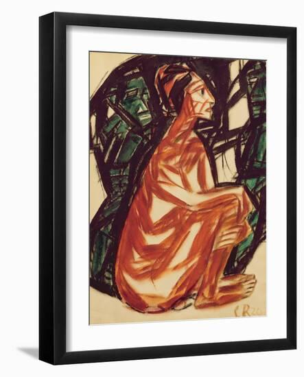 Waiting, 1920 (Oil on Canvas)-Christian Rohlfs-Framed Giclee Print