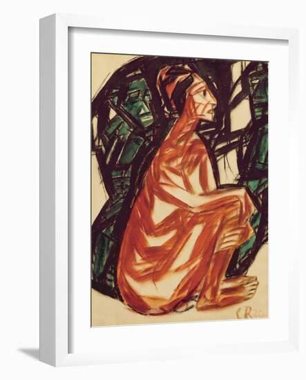 Waiting, 1920 (Oil on Canvas)-Christian Rohlfs-Framed Giclee Print