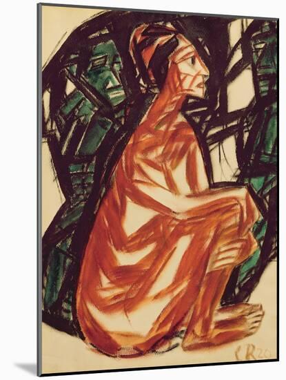 Waiting, 1920 (Oil on Canvas)-Christian Rohlfs-Mounted Giclee Print