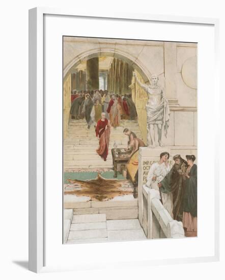 Waiting an Audience with Agrippa-Sir Lawrence Alma-Tadema-Framed Giclee Print