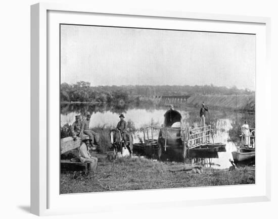 Waiting at the Ferry, Paraguay, 1911-null-Framed Giclee Print