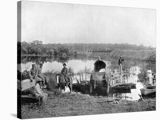 Waiting at the Ferry, Paraguay, 1911-null-Stretched Canvas