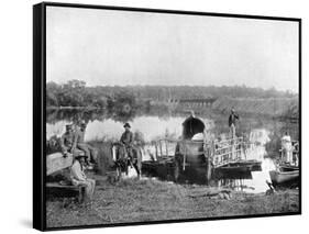 Waiting at the Ferry, Paraguay, 1911-null-Framed Stretched Canvas