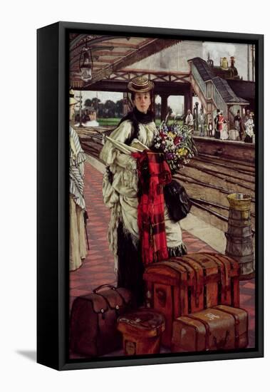 Waiting at the Station, Willesden Junction, circa 1874-James Tissot-Framed Stretched Canvas