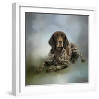 Waiting for a Cue German Shorthaired Pointer-Jai Johnson-Framed Giclee Print