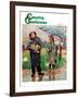 "Waiting for Bus in Rain," Country Gentleman Cover, April 1, 1948-Austin Briggs-Framed Giclee Print