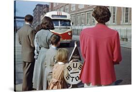 Waiting for Bus on City Street-William P. Gottlieb-Stretched Canvas