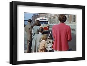 Waiting for Bus on City Street-William P. Gottlieb-Framed Photographic Print